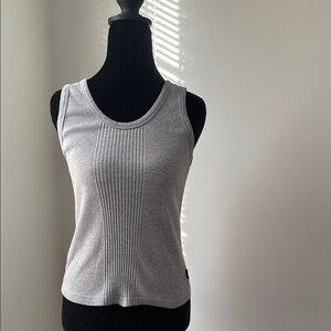 Stylish Light Gray Ribbed Tank Top